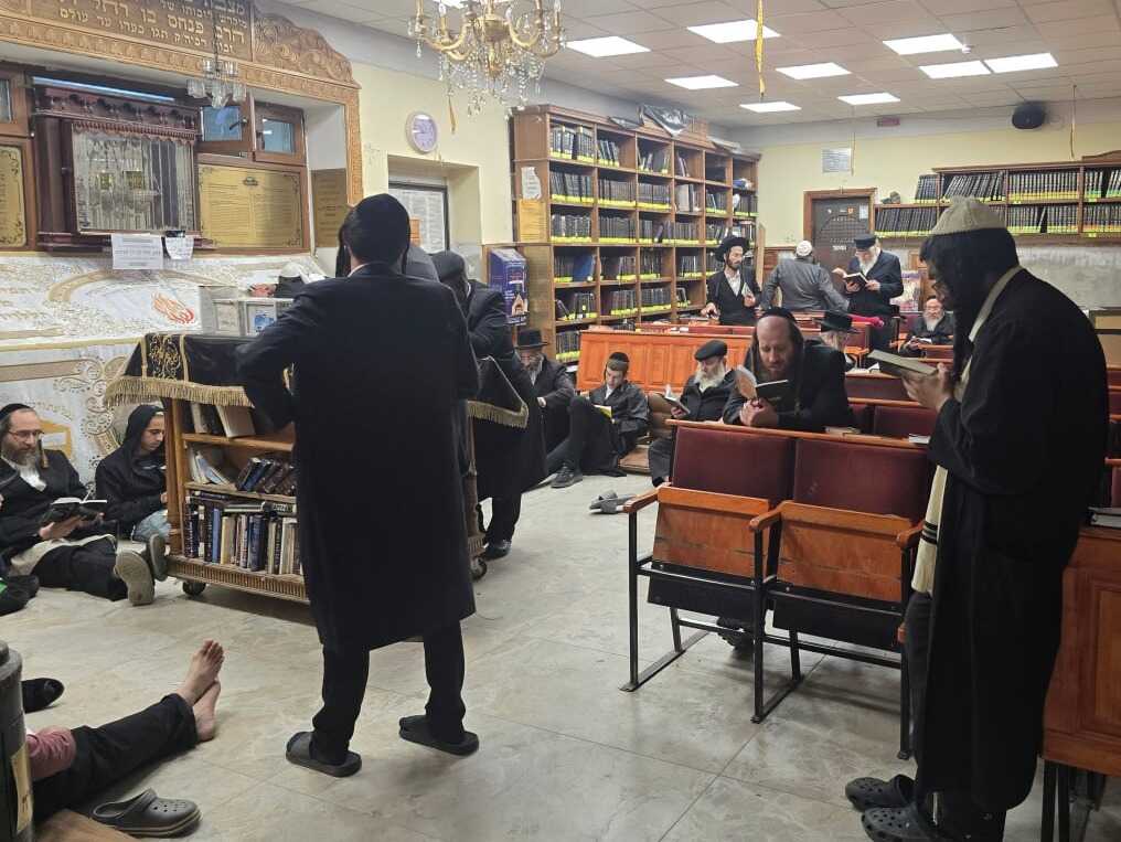 גלריה דומעת: קריאת מגילת איכה ואמירת הקינות בליל תשעה באב תשפ"ו בהיכל ציון רבנו הקדוש באומן