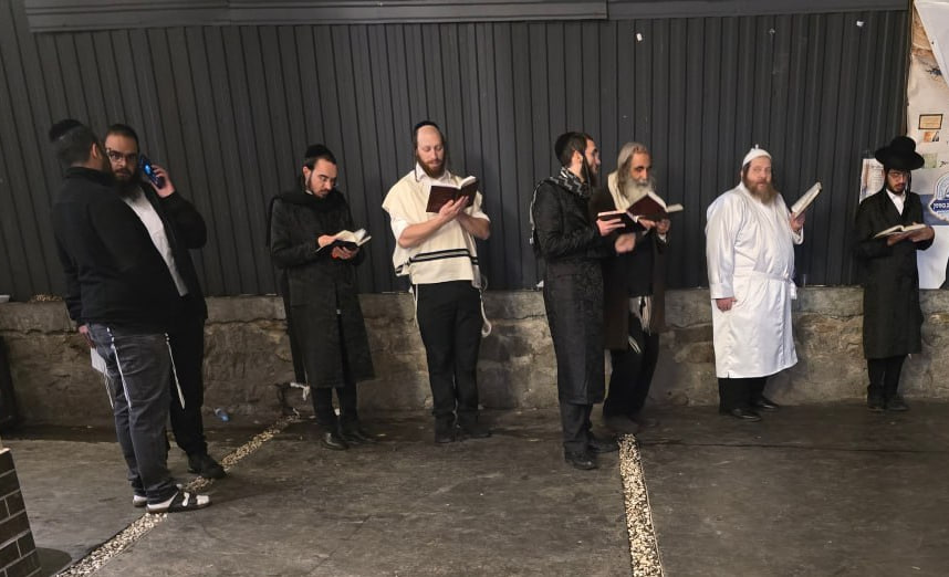 מתפללים רבים שהו ביום כיפור בציון רבינו הקדוש באומן